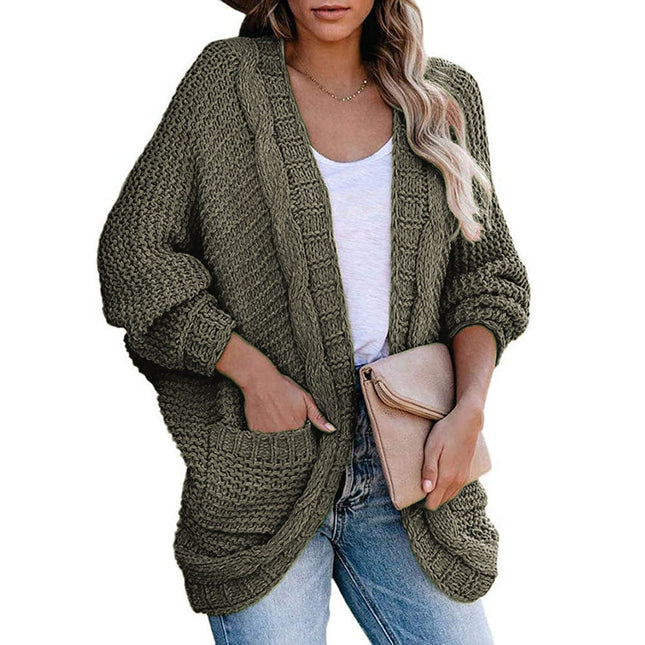 Twist Cardigan Herbst und Winter Strickwaren Casual Doll Sleeve Sweater Jacket