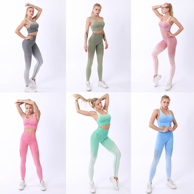 Wholesale Women's Sports Seamless Yoga Bra Leggings Two Piece Set