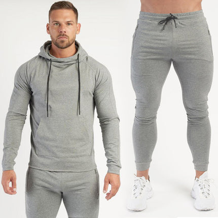 Wholesale Men's Sports Leisure Two-Piece Set Fitness Hooded Hoodies Joggers