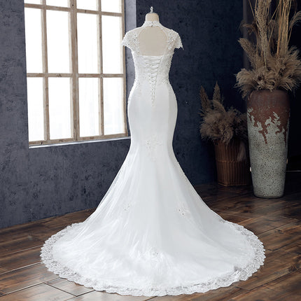 Großhandelsbraut schulterfreies französisches Meerjungfrau-Hochzeitskleid