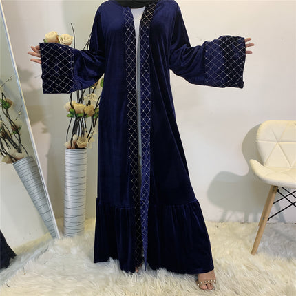 Kimono Abaya Pleuche Folienprägung muslimische Strickjacke Robe