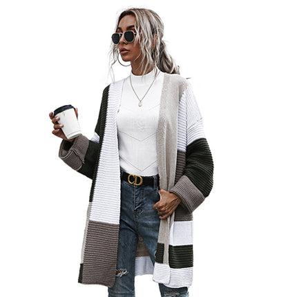 Moda para mujer Otoño Invierno Abrigo de longitud media Suéter de punto