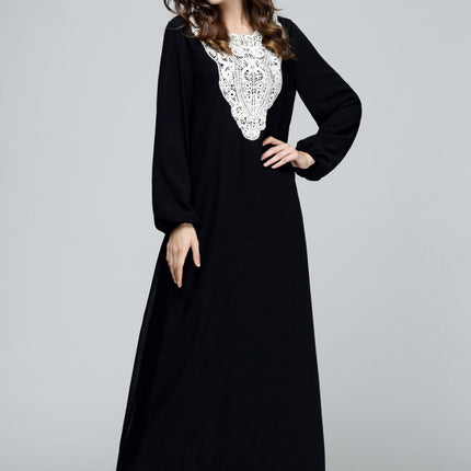 Vestido de talla grande árabe de Malasia con apliques en el pecho para mujer al por mayor