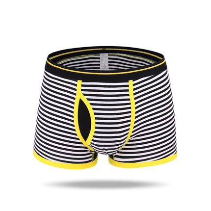 Wholesale Men's Striped Cotton U Convex Boxer Underwear