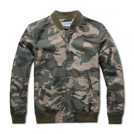 Wholesale Men's Spring Outerwear Casual Washed Camouflage Jacket