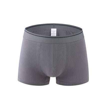 Wholesale Plus Size Men's Cotton Mid Waist Underwear Boxer Solid Color Boxer