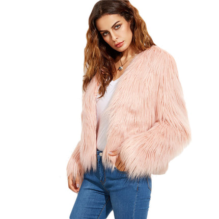 Wholesale Women's Faux Fur Short Long Hairy Thick Coat Outerwear