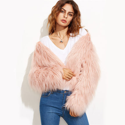 Wholesale Women's Faux Fur Short Long Hairy Thick Coat Outerwear