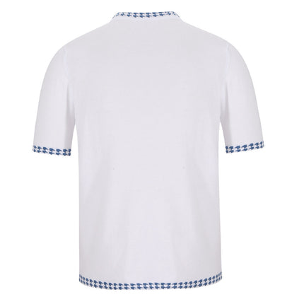 Wholesale Men's Round Neck Short Sleeve Knit Letter A Jacquard T-Shirt