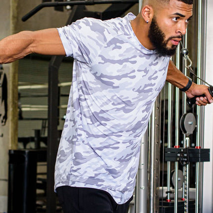 Camisetas de camuflaje para correr transpirables para deportes al aire libre para hombres