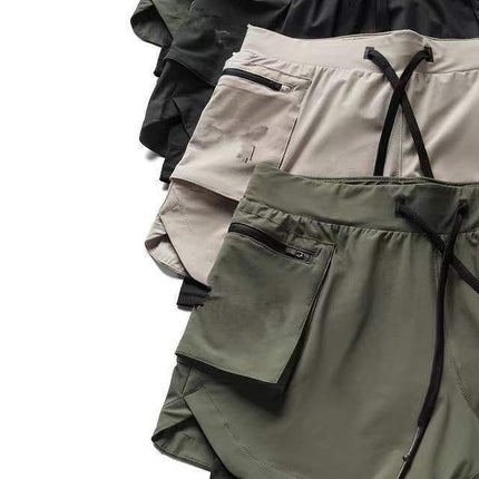 Pantalones cortos transpirables de secado rápido para deportes de fitness con múltiples bolsillos de verano para hombres