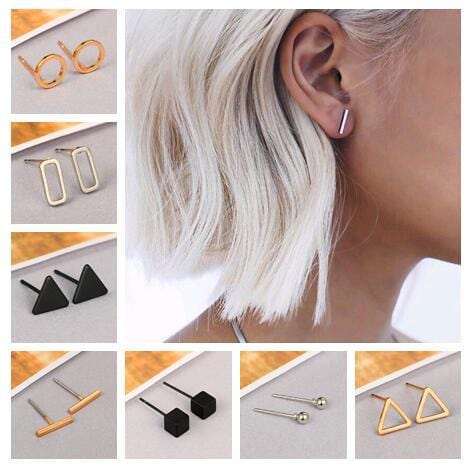 Women's Polka Dot Triangle Square Earrings