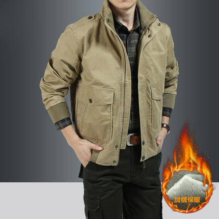Wholesale Men's Cotton Washed Casual Stand Collar Short Jacket