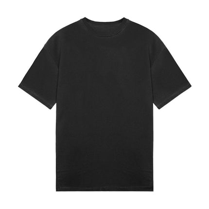 Kurzärmliges Herren-T-Shirt aus gewaschener Baumwolle mit fallender Schulter