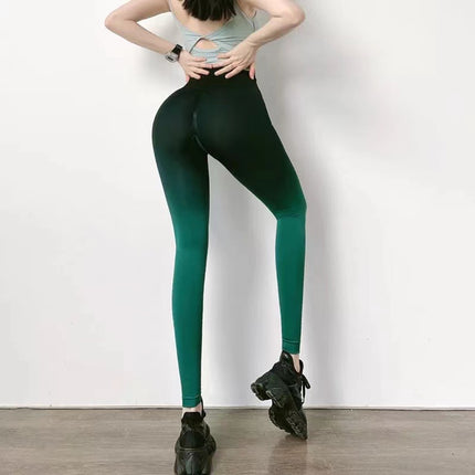 Wholesale Women's Seamless High Waist Sport Gradient Yoga Leggings