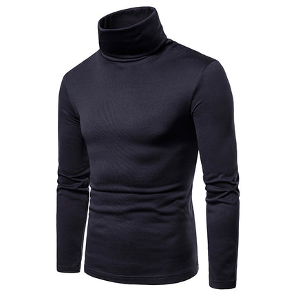 Wholesale Men's Large Size Thickened Warm High Neck Long Sleeve T-Shirt