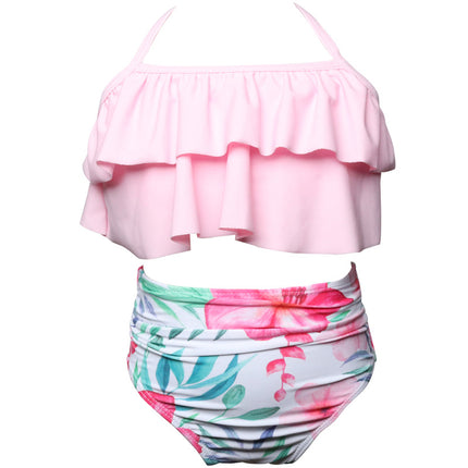 Traje de baño para niños Bikini Traje de baño de dos piezas de cintura alta para niñas