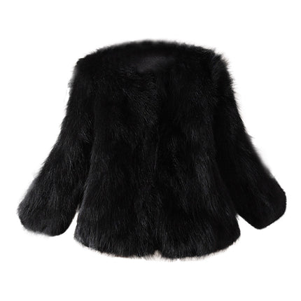 Wholesale Women's Plus Size Fashion Faux Fox Fur Short Coat