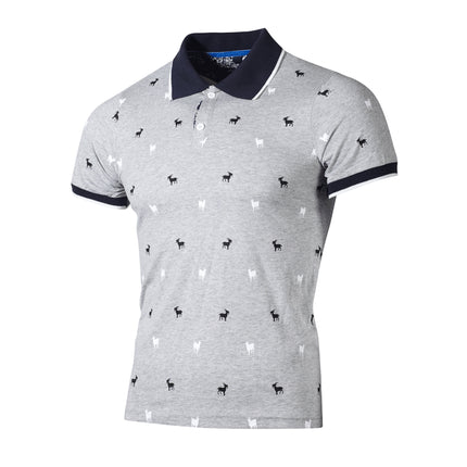 Wholesale Men's Casual Lapel Printed Large Size Short Sleeve Polo Shirts