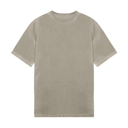 Kurzärmliges Herren-T-Shirt aus gewaschener Baumwolle mit fallender Schulter