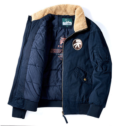 Wholesale Men's Washed Drop Shoulder Large Size Thick Casual Padded Jacket