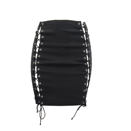 Wholesale Denim Skirt with High Elastic Side Bandage