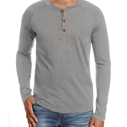 Camiseta de manga larga de color sólido para deportes casuales para hombres