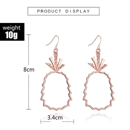 Retro Simple Alloy Hollow Pineapple Earrings Metal Fruit Earrings