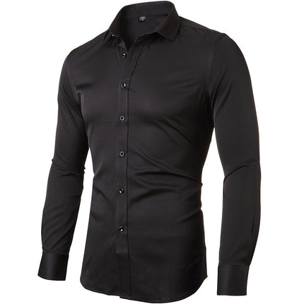 Wholesale Men's Shirt Long Sleeve Business Formal Stretch Non-Iron Shirt