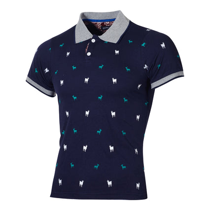 Wholesale Men's Casual Lapel Printed Large Size Short Sleeve Polo Shirts