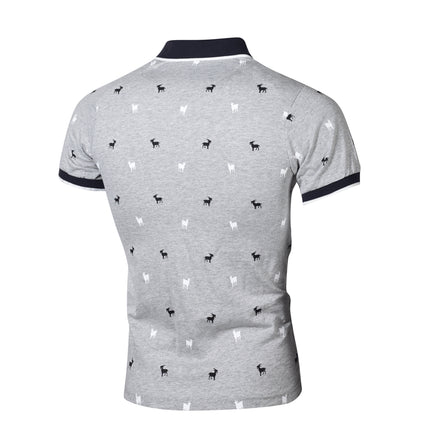 Wholesale Men's Casual Lapel Printed Large Size Short Sleeve Polo Shirts