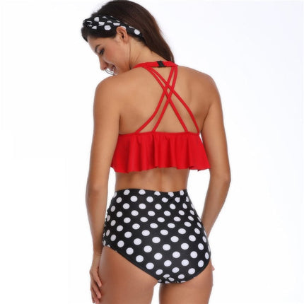 Women's Bikini Small Collar Single Fly Two Piece Swimsuit