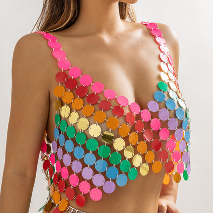 Mode Paillettenrock Körperkette Sexy Kleid