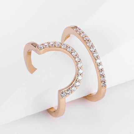 Fashion Gold Plated Copper Zirconia Fingertip Ring