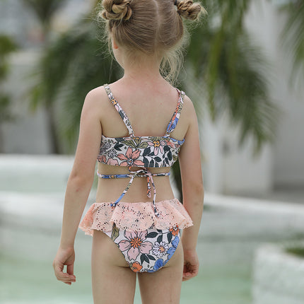Zweiteiliger Bikini für Mädchen, dreiteiliger Kinder-Badeanzug