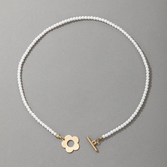 Pearl Flower Single-Layer Einfache Halskette