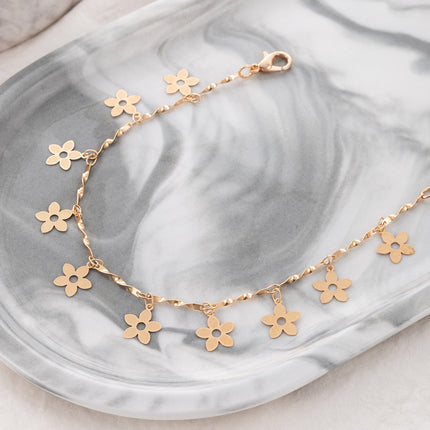 Flower Disc Single Layer Anklet