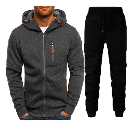 Herren Sport Casual Cardigan Hoodie Jogger Set