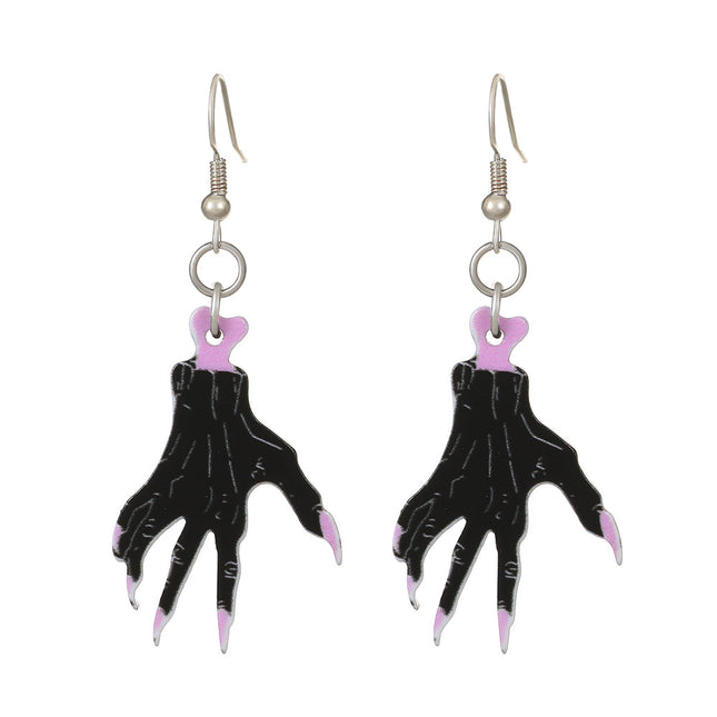 Halloween Ears Dark Funny Skull Earrings Skeleton Hand Bat Earrings