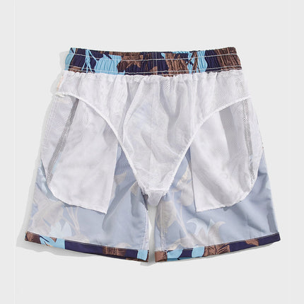 Pantalones cortos de playa tipo bóxer para hombre de secado rápido sueltos