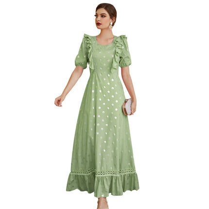 Wholesale Women's Loose High Waist Ruffle Dress