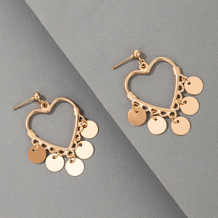 Ladies Fashion Temperament Love Heart Earrings