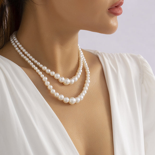 Wholesale Beaded Pearl Necklace Round Bead Choker