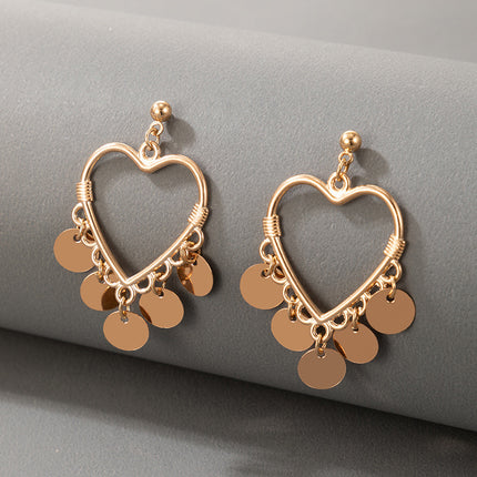 Ladies Fashion Temperament Love Heart Earrings