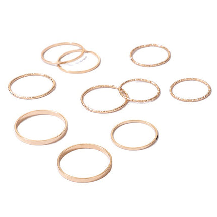 Plain Ring Ten Piece Simple Joint Ring Set