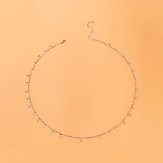 Cadena de cintura de una sola capa con pentagrama de aleación de disco de metal de estrella