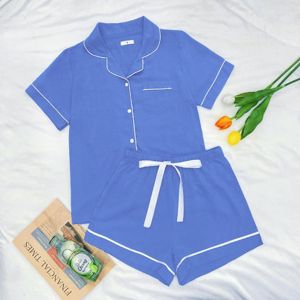 Ladies Loungewear Solid Color Home Two-Piece Set