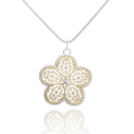 Wholesale Women's Simple Flower Geometric Metal Necklace