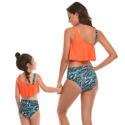 Eltern-Kind Mode Tankini Split Badeanzug