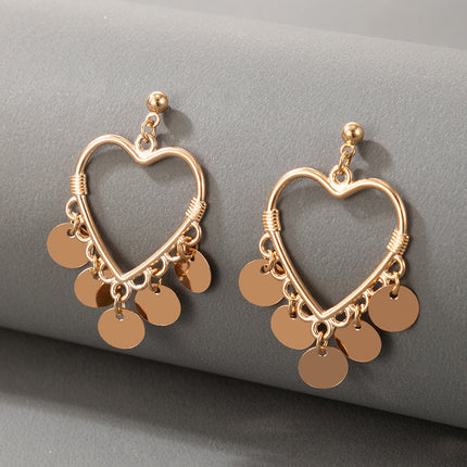 Ladies Fashion Temperament Love Heart Earrings